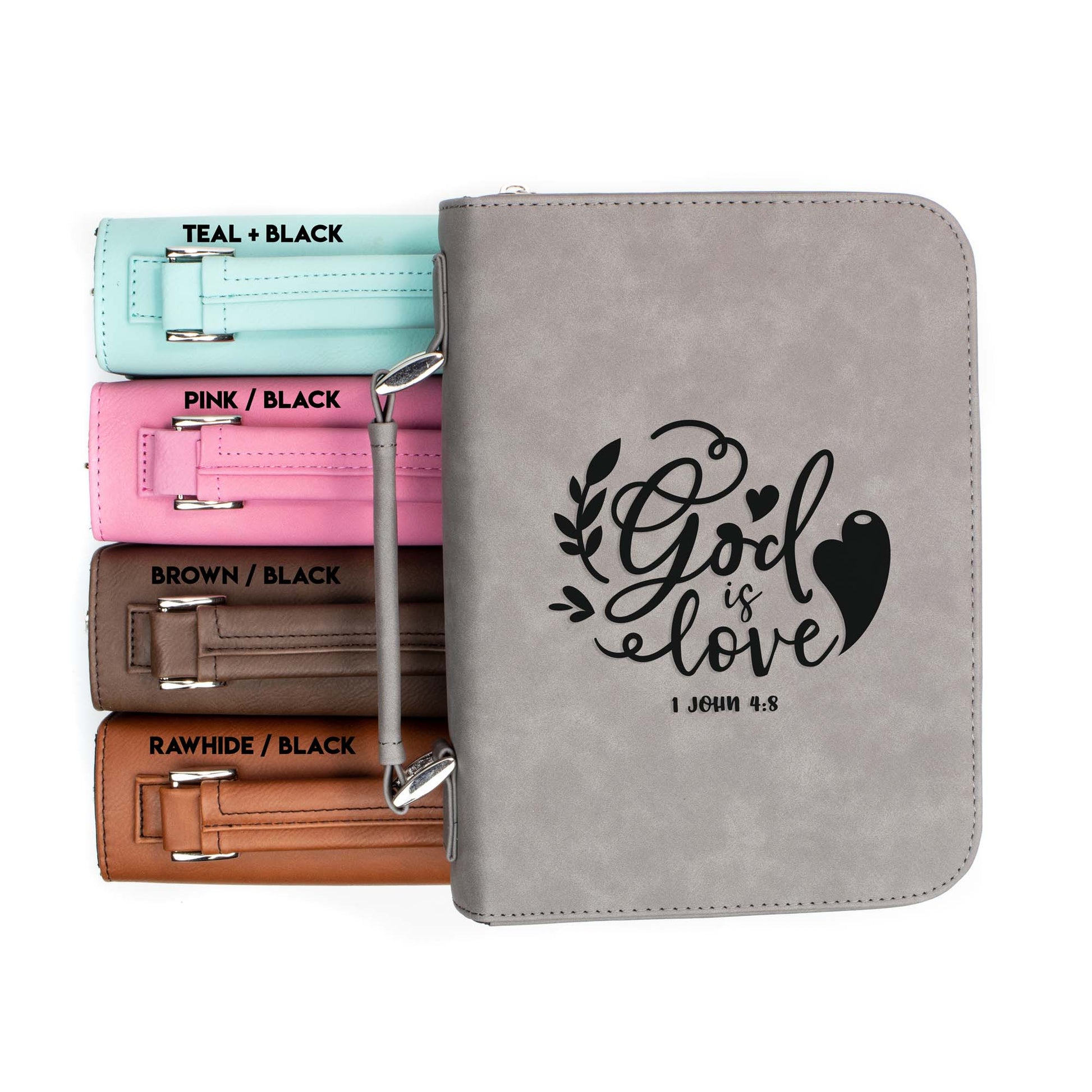 God Is Love - 1 John 4-8 - Bible Book Cover | Faux Leather With Handle + Pockets