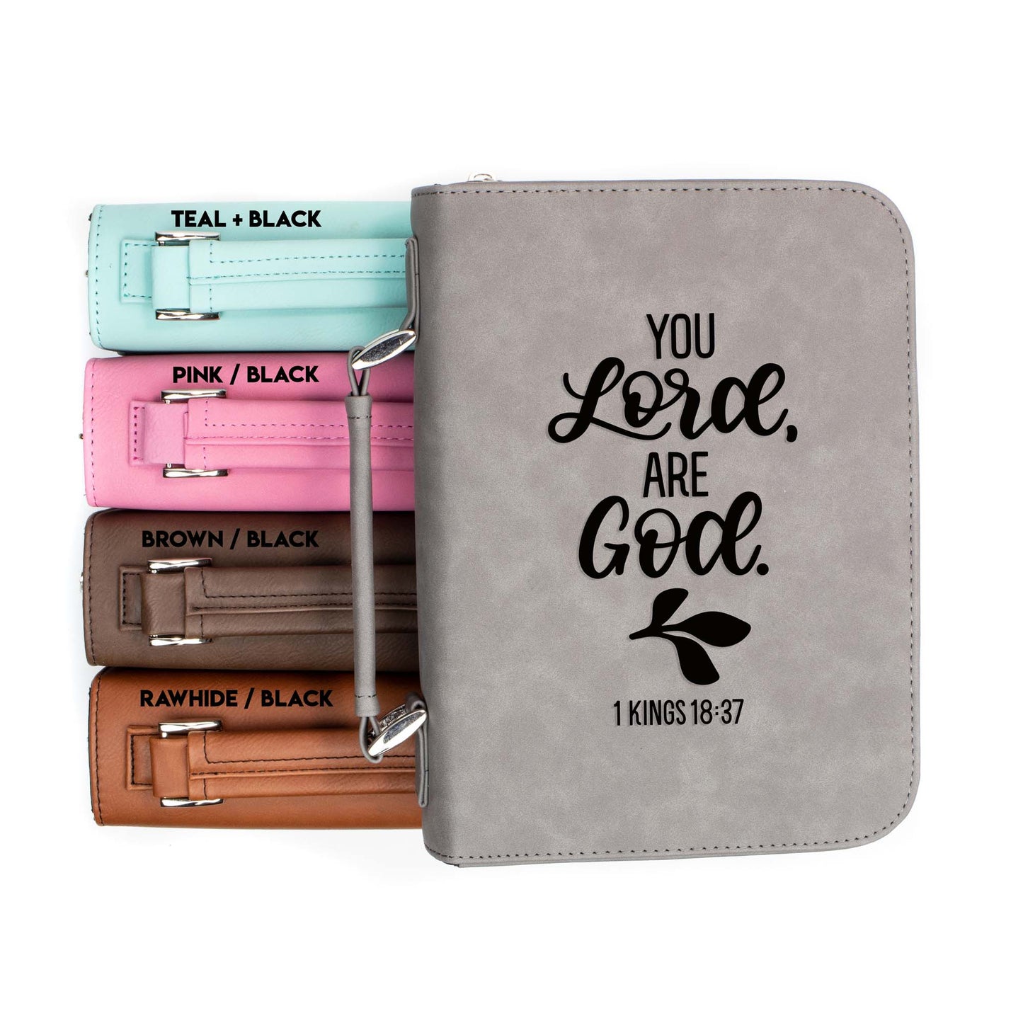 You Lord, Are God 1 Kings 18-37 Bible Cover | Faux Leather With Handle + Pockets