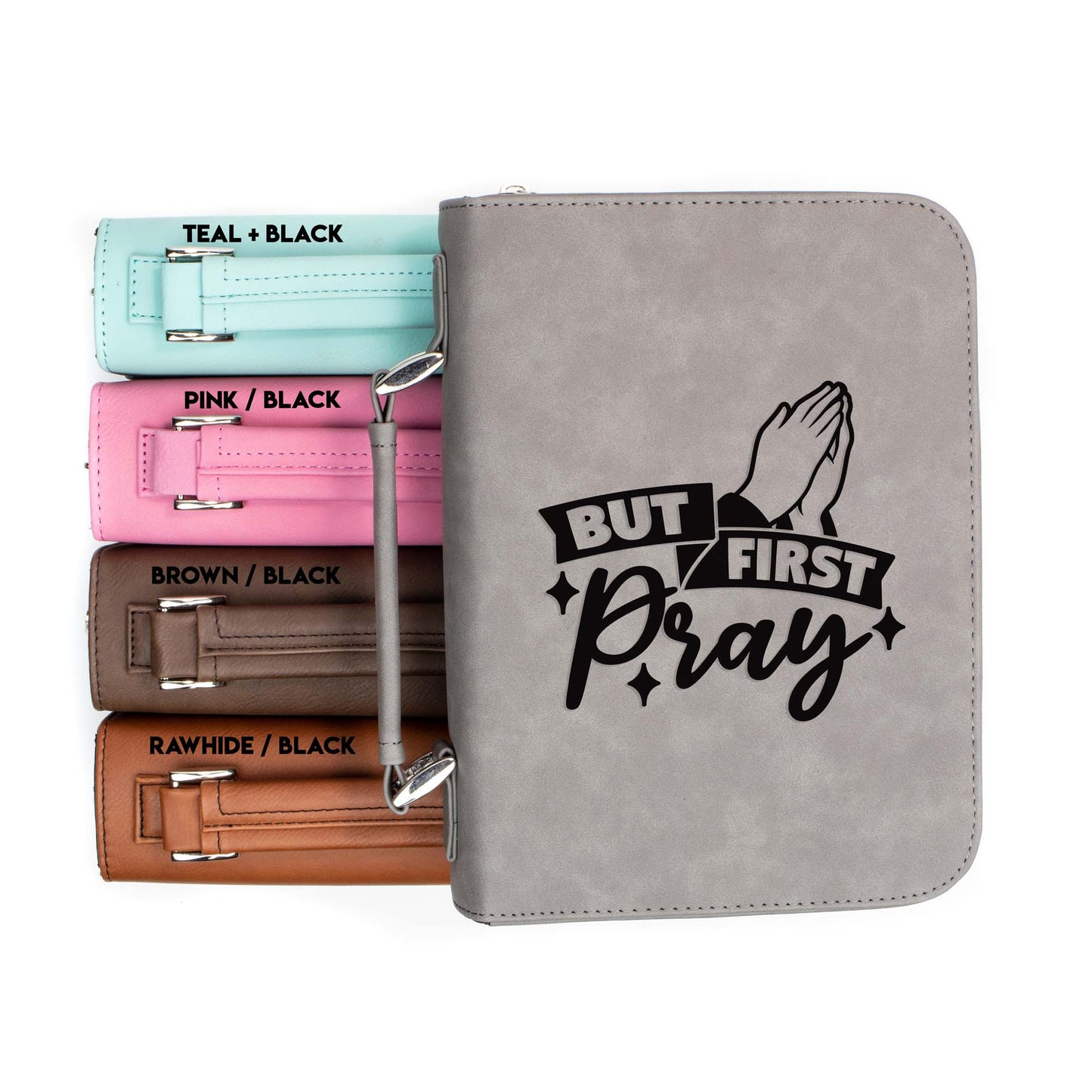 But First Pray Bible Cover | Faux Leather With Handle + Pockets