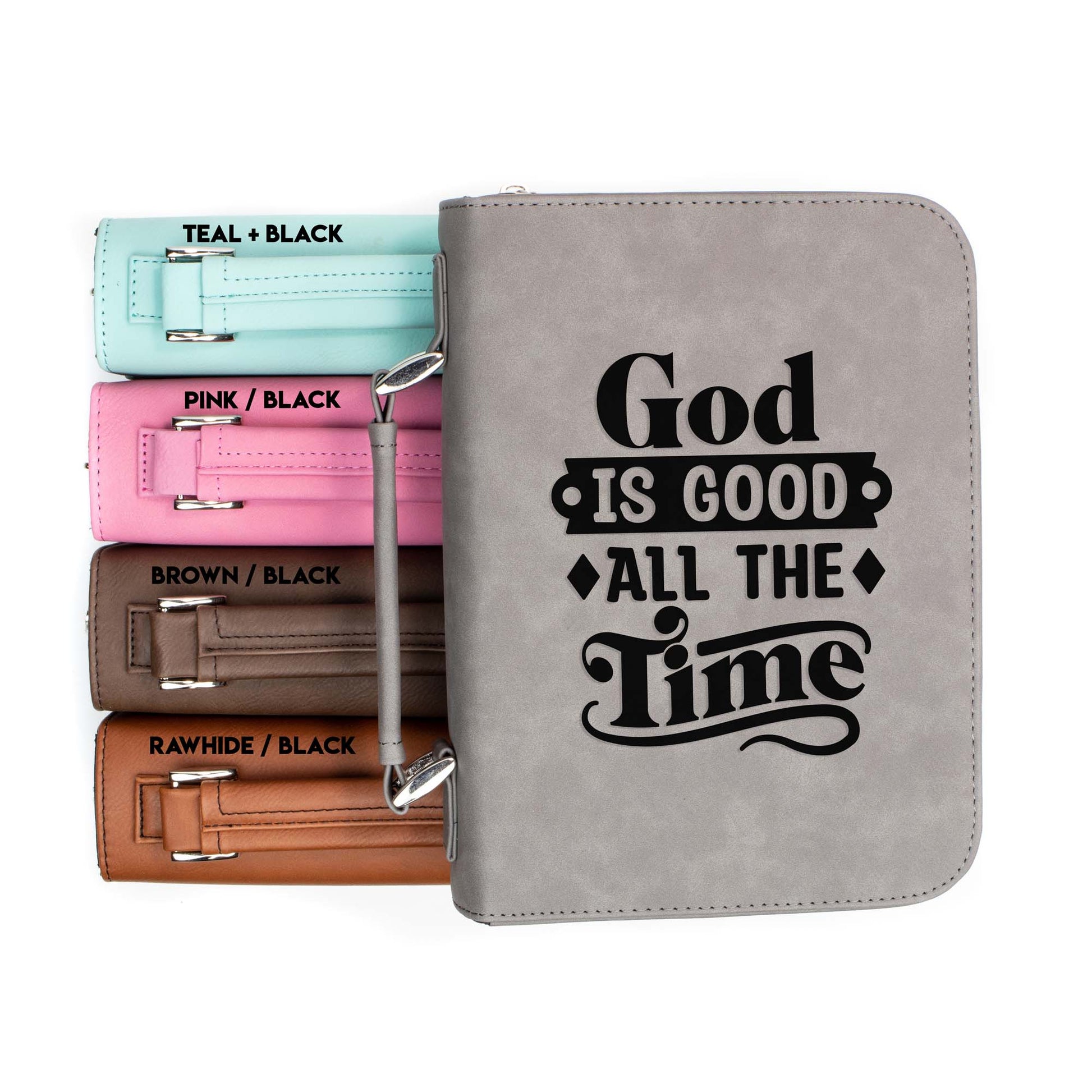 God Is Good All The Time Bible Cover | Faux Leather With Handle + Pockets