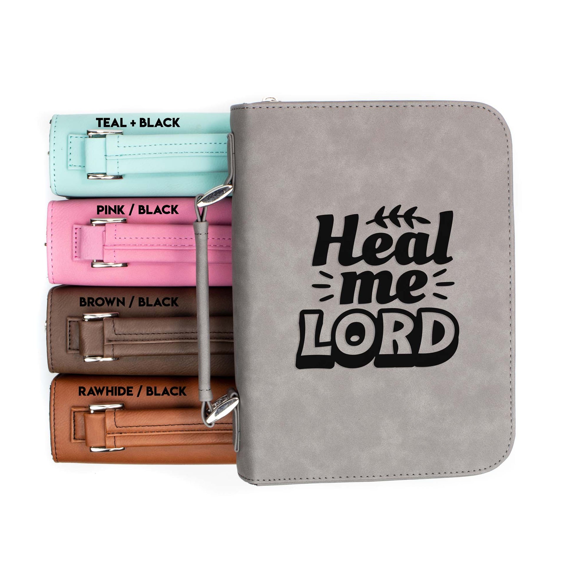 Heal Me Lord Bible Cover | Faux Leather With Handle + Pockets