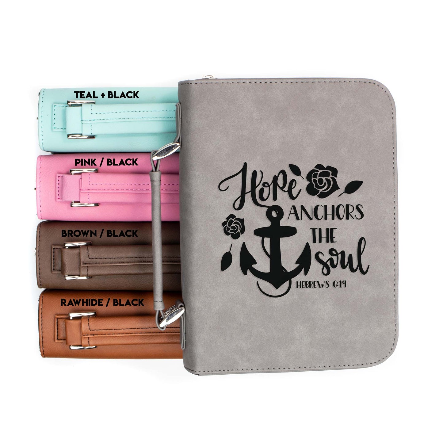 Hope Anchors the Soul Hebrews 6-19 Bible Cover | Faux Leather With Handle + Pockets