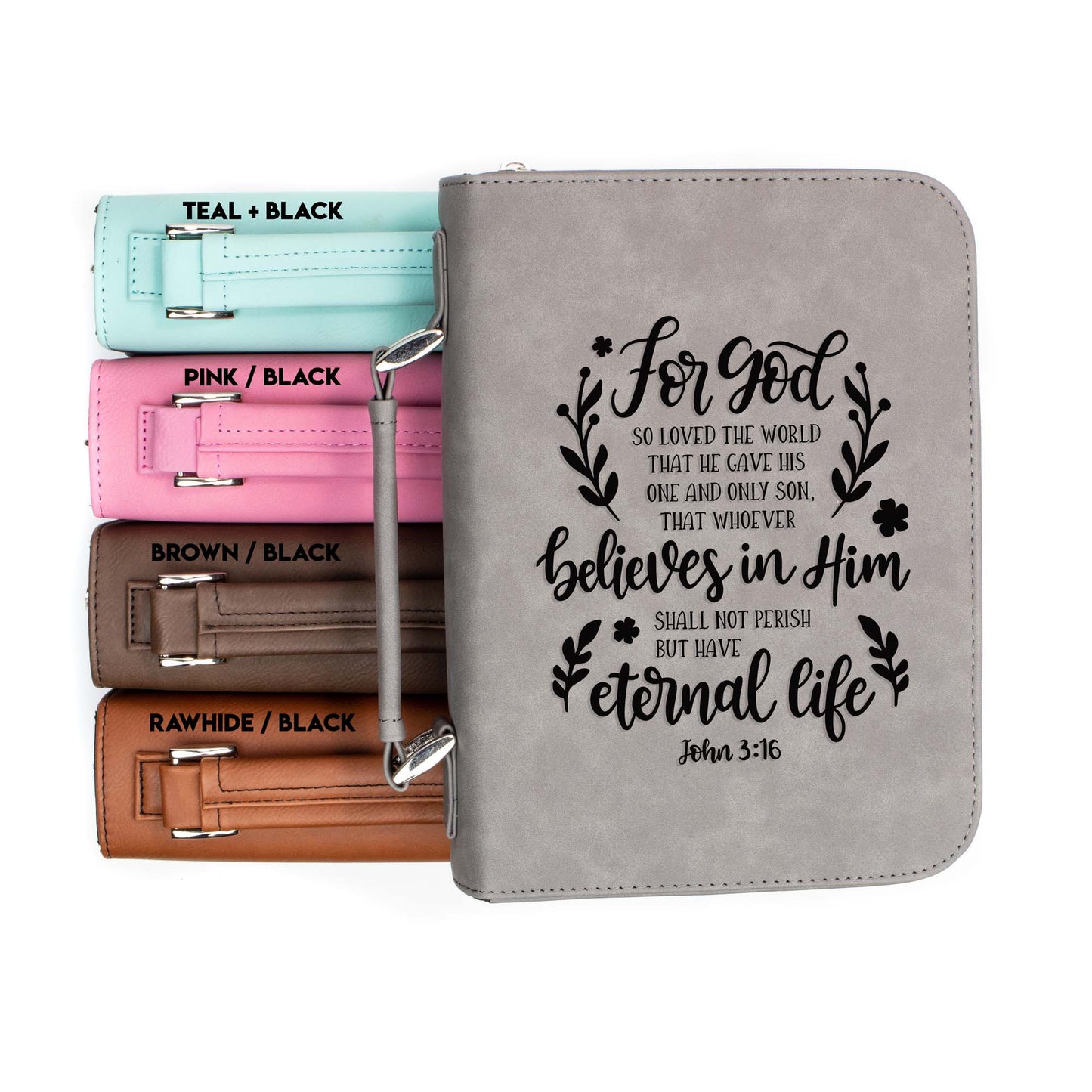 But Have Eternal Life John 3-16 Bible Cover | Faux Leather With Handle + Pockets