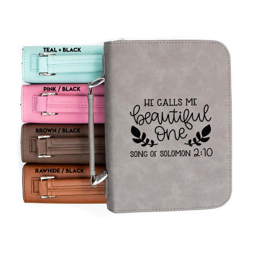 Song of Solomon 2-10 Bible Cover | Faux Leather With Handle + Pockets