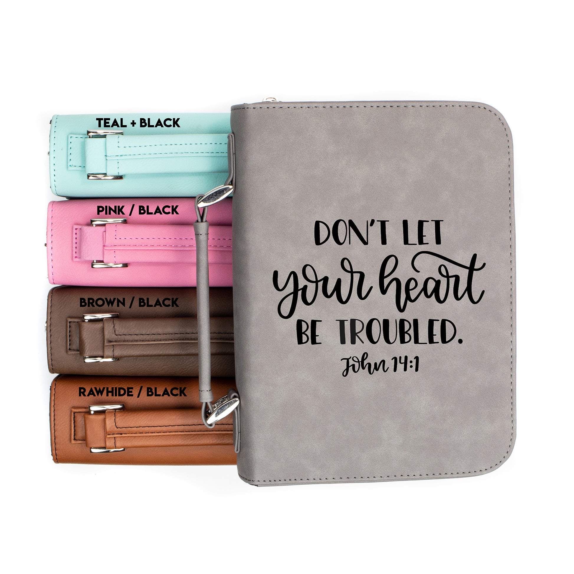 Don't Let Your Heart Be Troubled John 14:1 | Faux Leather With Handle + Pockets